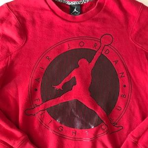 Comfy, red Air Jordan sweatshirt
